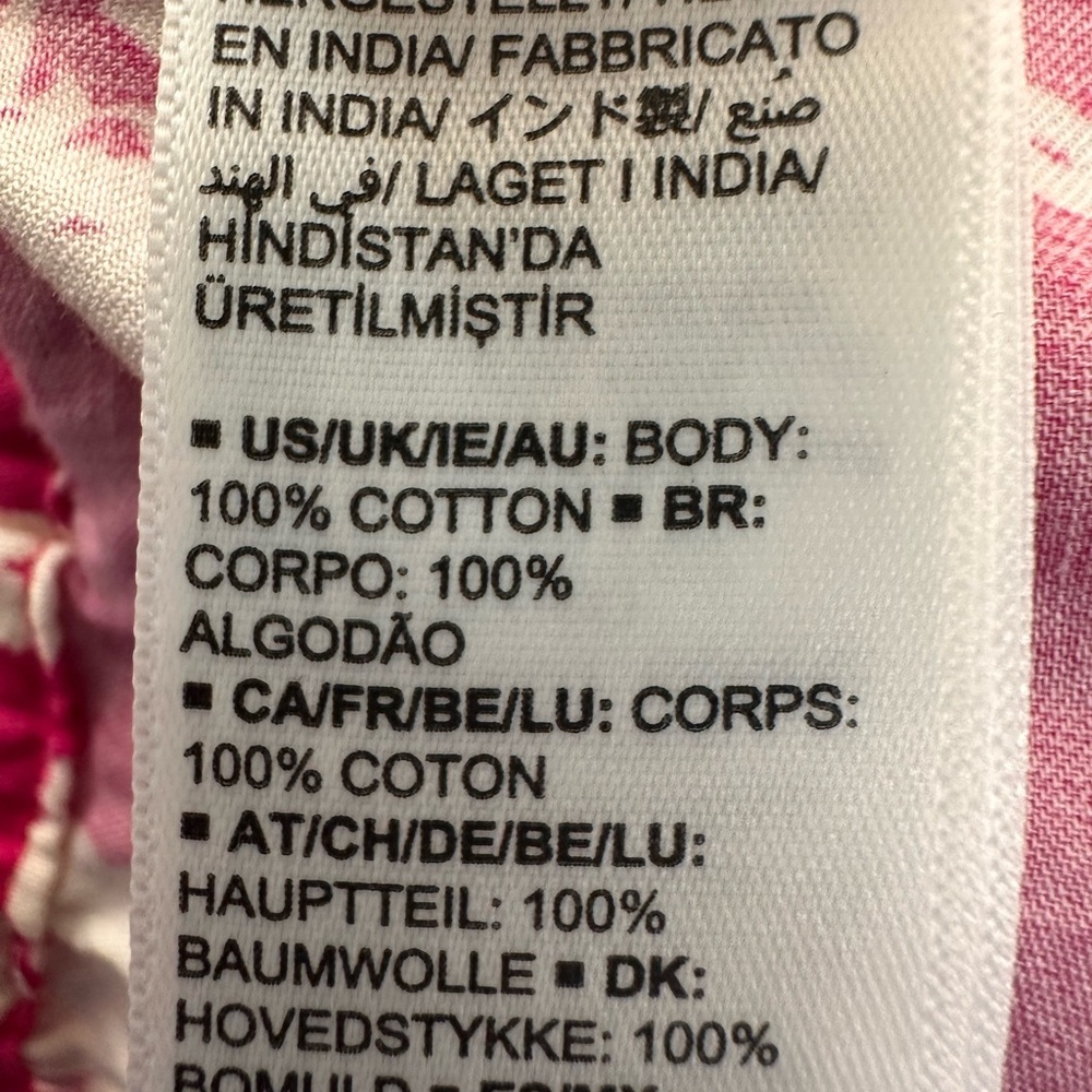Anupa tiered 100% cotton pull on floral pink white midi skirt size XL NWT - Picture 13 of 14
